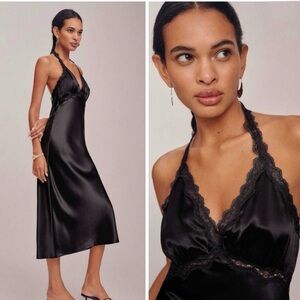 Reformation NEW Nora Silk Slip Dress Women's size XS  100% Silk Elegant Black